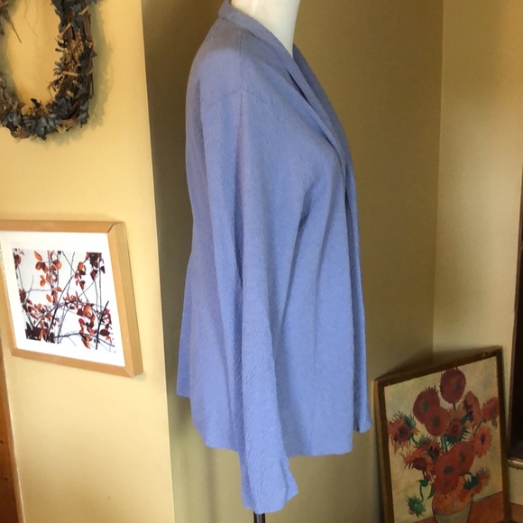 EILEEN FISHER size XL Cardigan  Ooen Front  Lavender Wool Crepe cozy yearround - Picture 4 of 14
